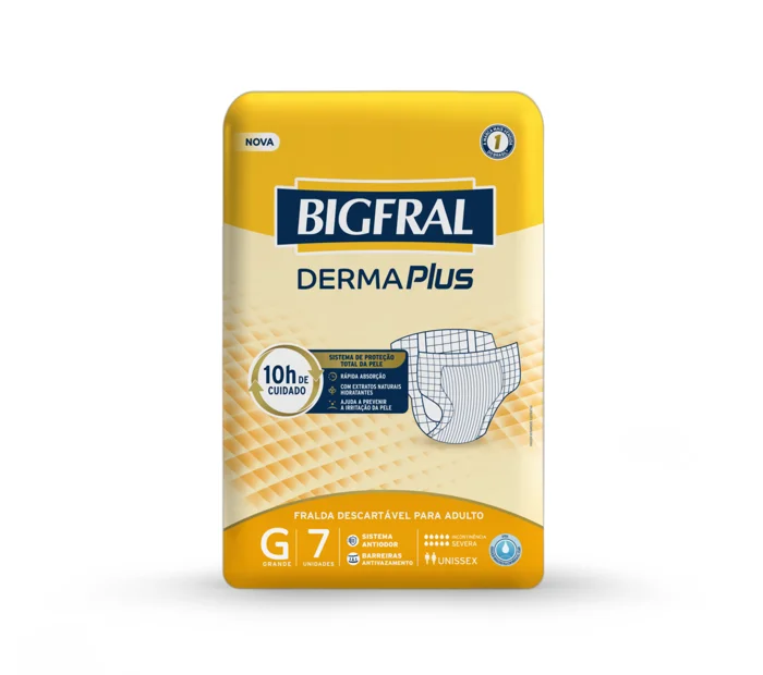 Fralda Geriátrica Bigfral Derma Plus G 7 Unidades
