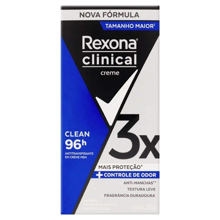 Desodorante Creme Rexona Men Clinical Clean 96h 58 g