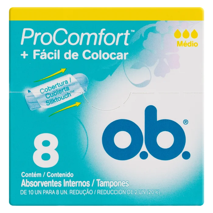 Absorvente Interno o.b. ProComfort Médio 8 Unidades