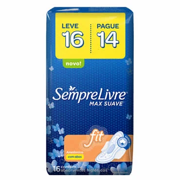 Absorvente Sempre Livre Noturno 16 Unidades