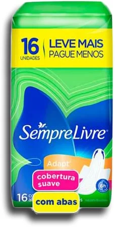 Absorvente Sempre Livre Especial com Abas 16 Unidades