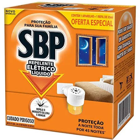 Repelente Elétrico SBP + Refil 35 ml 45 Noites