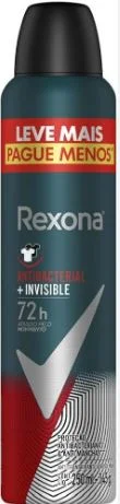 Desodorante Aerossol Rexona Antibacteriano Invisible 250 ml