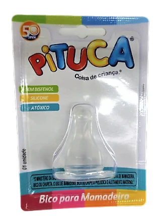 Bico de Mamadeira Pituca Silicone Redondo